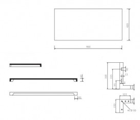 Столешница под раковину в ванную комнату Marmorin Zoya 900 литой камень белый  P_P_552_06_0900