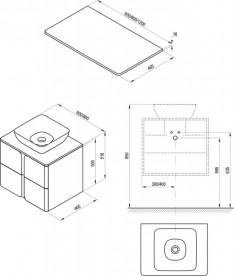 Столешница Ravak Balance 60 см MFPB белый X000001370