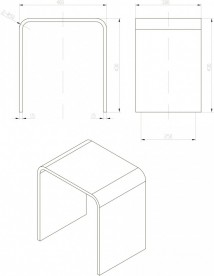 Стілець для ванної кам'яний Volle Solid surface білий 18-40-003