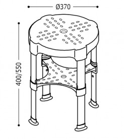 Стул для ванной Tres регулируемый белый хром 03463629