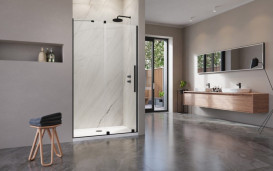 Створка душевой двери Radaway Furo Black DWJ 160 L раздвижная 82,2х200 см левая черный/прозрачное стекло 10107822-54-01L