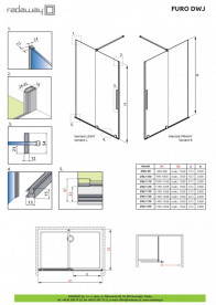 Створка душевой двери Radaway Furo Black DWJ 120 R раздвижная 62,2х200 см правая черный/прозрачное стекло 10107622-54-01R