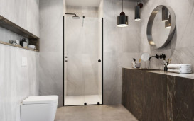 Створення душових дверей Radaway Furo Black DWJ RH 100 L 49,2х200 см ліве чорне/прозоре скло 10107492-54-01LU