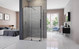 Створення душових дверей Radaway Furo Black KDJ 52.2х200 см розсувна права чорний/прозоре скло 10104522-54-01R