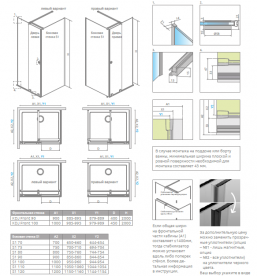 Створення душових дверей Radaway Furo KDJ RH 44.2х200 см розсувна права хром/прозоре скло 10104442-01-01RU