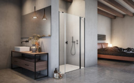 Створка душевой двери Radaway Nes 8 Black DWJS 120 R 59х200 см правая черный/прозрачное стекло 10084590-54-01R