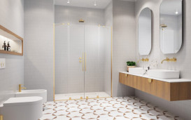 Створки душевой двери Radaway Furo Gold DWD 48.8х200 см раздвижные золото/прозрачное стекло 10108488-09-01