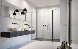 Створки душевой двери Radaway Nes 8 Black DWD II 83х200 см черный/прозрачное стекло 10081083-54-01