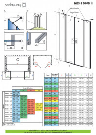 Створки душевой двери Radaway Nes 8 DWD II 83х200 см хром/прозрачное стекло 10081083-01-01