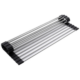 Сушарка для посуду Kroner KRP Matte-SCH4333-2 нержавіюча сталь/силікон хром/чорний CV028242