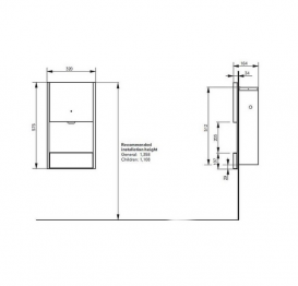 Сушарка для рук TOTO прихованого монтажу нержавіюча сталь хром TYC604