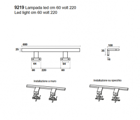 Светильник для ванной комнаты Kerasan Nolita LED 60 см 921901