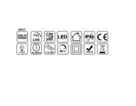 Светильник для зеркального шкафа Мойдодыр Сорренто 00-0006662