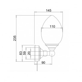 Світильник настінний Burlington Edwardian одинарний овальний метал золото T52 GOL