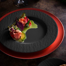 Тарілка кругла Villeroy & Boch The Rock Ø27 см преміум фарфор чорний 16-4074-2620