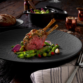 Тарелка круглая Villeroy & Boch The Rock Ø25 см премиум фарфор черный 16-4074-2630