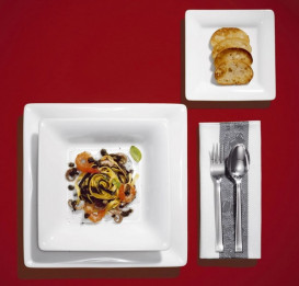 Тарелка квадратная плоская Villeroy & Boch Pi Carré 22х22 см премиум фарфор белый 16-3334-2649