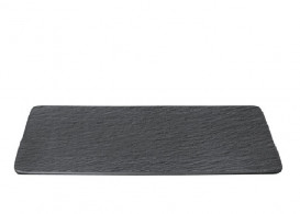 Тарілка прямокутна Villeroy & Boch The Rock 35х18 см преміум фарфор чорний 16-4074-2281