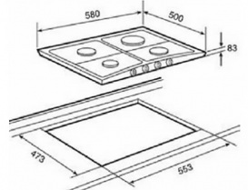  Газова варильна поверхня ТЕКА EH 60 4G AI AL TR (RUSTICA) 40225048