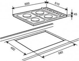  Варильна газова поверхня Teka ES 60.2 4G AI / AL Білий O / S