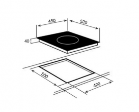 Варочная поверхность  VT TC 1P 40204305