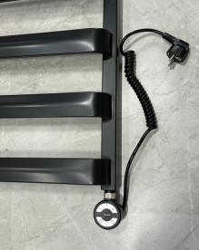 ТЭН для полотенцесушителя Terma Moa 400 Вт кабель спиральный с вилкой RAL 9005 черный WEMOA04T905U