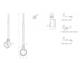 ТЭН для полотенцесушителя Terma Moa 600 Вт скрытый монтаж кабеля хром WEMOA06TCROM