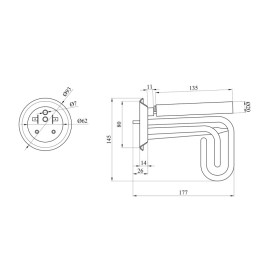 ТЭН для водонагревателя Kroner Small 1500 Вт CV035161