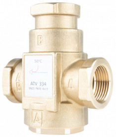 Термічний клапан Afriso ATV 334 DN25 Rp 1'' Kvs 9 номінальна температура 50°C латунь 1633410