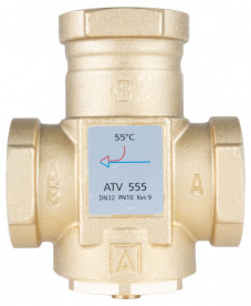 Термічний клапан Afriso ATV 555 DN32 Rp 1¼'' Kvs 12 номінальна температура 55°C латунь 1655510