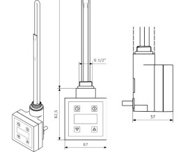 Терморегулятор для сушки для рушників Terma KTX-3 кабель спіральний з вилкою чорний WEKT3K905U