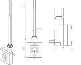 Терморегулятор для полотенцесушителя Terma KTX-4 кабель спиральный с вилкой хром WEKT4KCROU