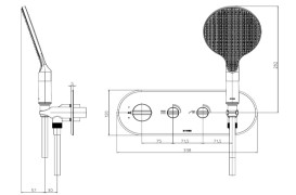 Термостат для душу Bossini Apice вбудований з душовим набором хром Z00521000030005