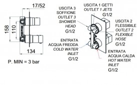 Термостат для душу Daniel Skyline прихованого монтажу хром SKT612D3CR
