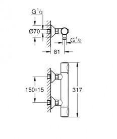 Термостат для душу Grohe Grohtherm 500 чорний матовий 347932430