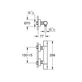 Термостат для душу Grohe Grohtherm 800 Cosmopolitan двухвентильний хром 34765000