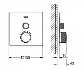 Термостат для душа Grohe Grohtherm SmartControl встраиваемый графит темный матовый 29123AL0