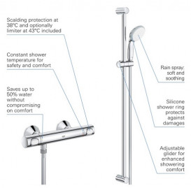 Термостат для душа Grohe QuickFix Precision Flow с душевым гарнитуром хром 34842000