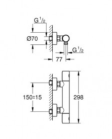 Термостат для душа Grohe QuickFix Precision Get двухвентильный хром 34773000