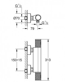 Термостат для душу Grohe QuickFix Precision Feel двовентильний хром 34790000