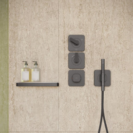 Термостат для душу Hansgrohe Axor Citterio C 3 споживача матовий чорний хром 49711340