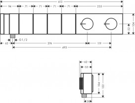 Термостат для душу Hansgrohe Axor Edge з ручним душем 4 споживача 46720000