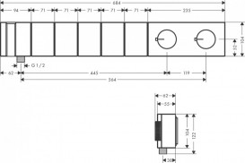 Термостат для душа Hansgrohe Axor Edge 5 потребителей с алмазной огранкой 46731000