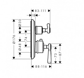 Термостат для душа Hansgrohe Axor Montreux шлифованный никель 16801820