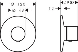 Термостат для душа Hansgrohe Axor One встраиваемый матовый черный 48711670