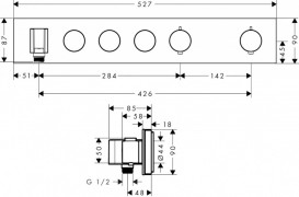 Термостат для душа Hansgrohe Axor ShowerSolutions Select 3 потребителя хром 18356000