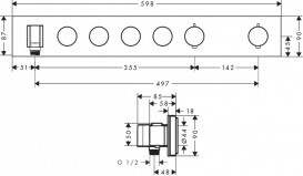 Термостат для душа Hansgrohe Axor ShowerSolutions Select 4 потребителя хром 18357000