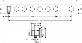 Термостат для душа Hansgrohe Axor ShowerSolutions Select 5 потребителей хром 18358000
