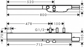 Термостат для душу Hansgrohe Axor ShowerSolutions комбінованого монтажу золото 45440930