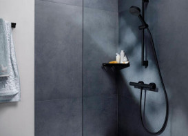 Термостат для душу Hansgrohe Ecostat Fine двовентильний чорний матовий 13324670